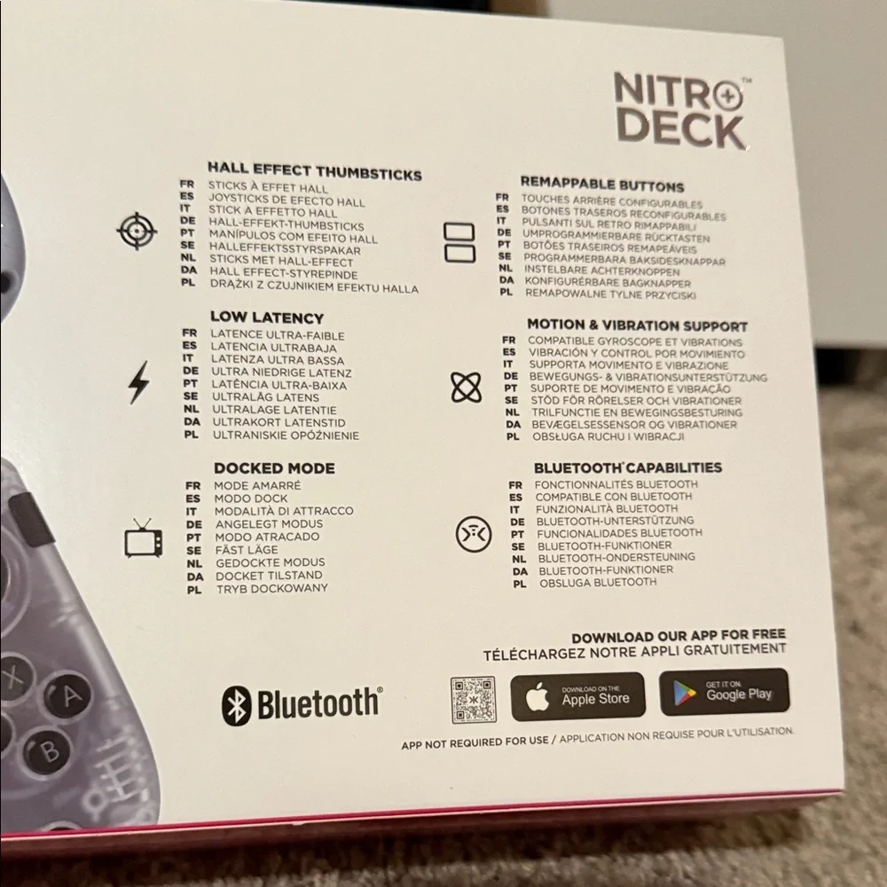 Nitro Deck Transparent White Handheld Console For Nintendo Switch